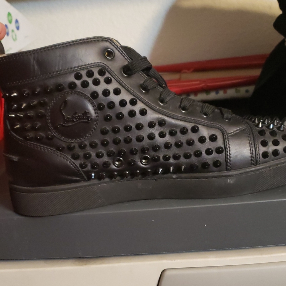 Christian louboutin red bottom sneakers studded